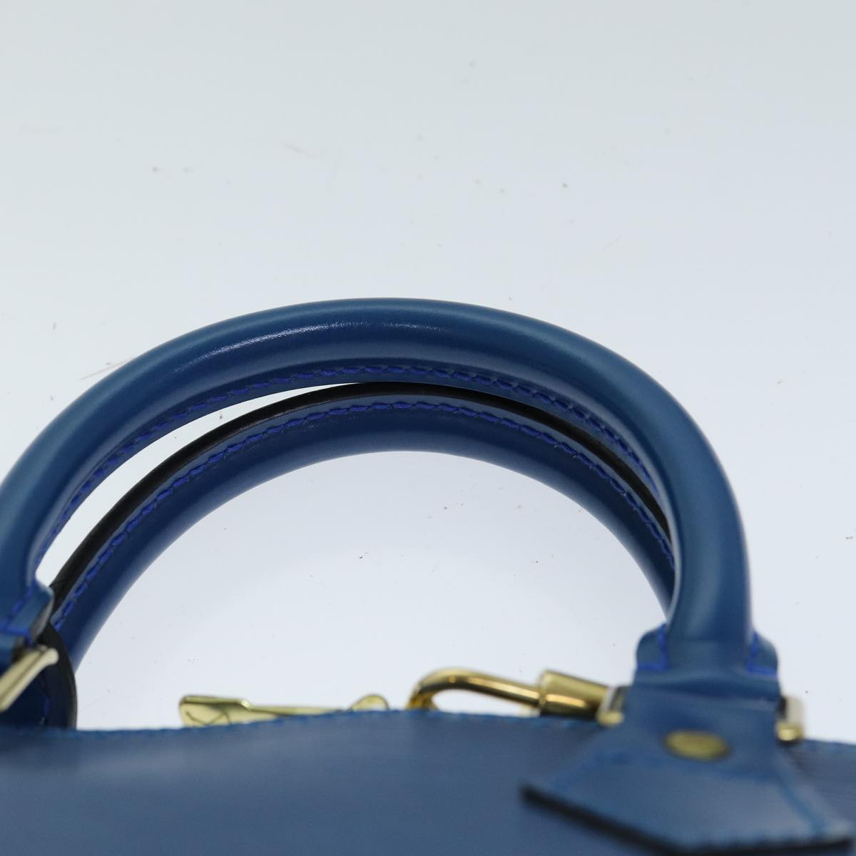 Louis Vuitton Alma, Blue, Leather, handbag