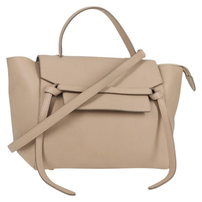 Céline Belt, Beige, Leather, handbag
