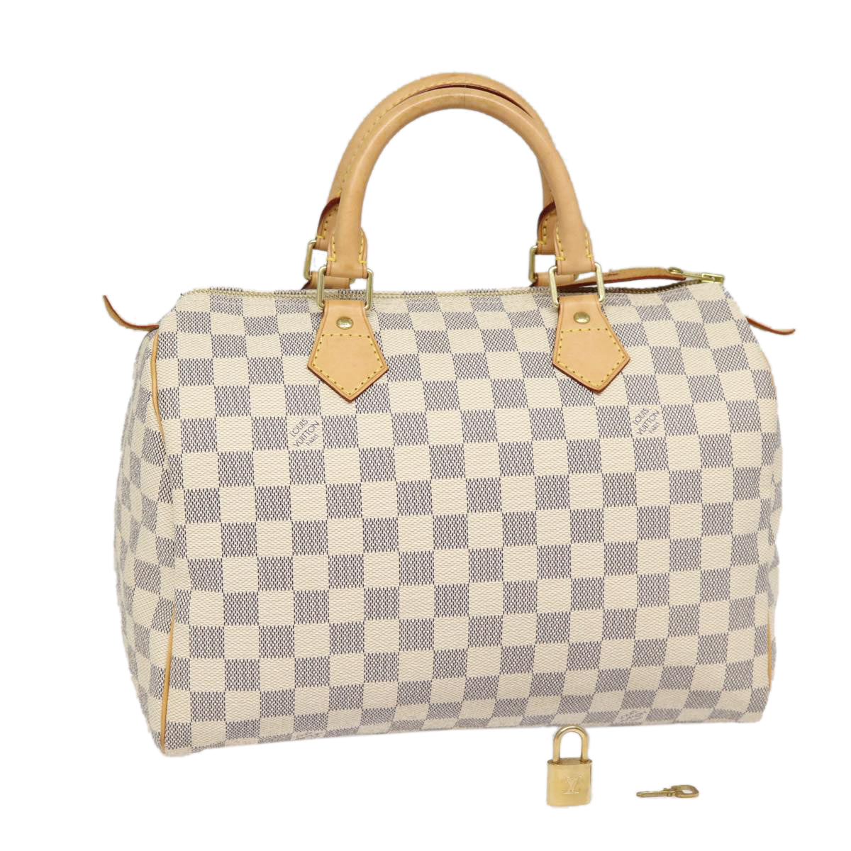 Louis Vuitton Speedy 30, White, Canvas, handbag