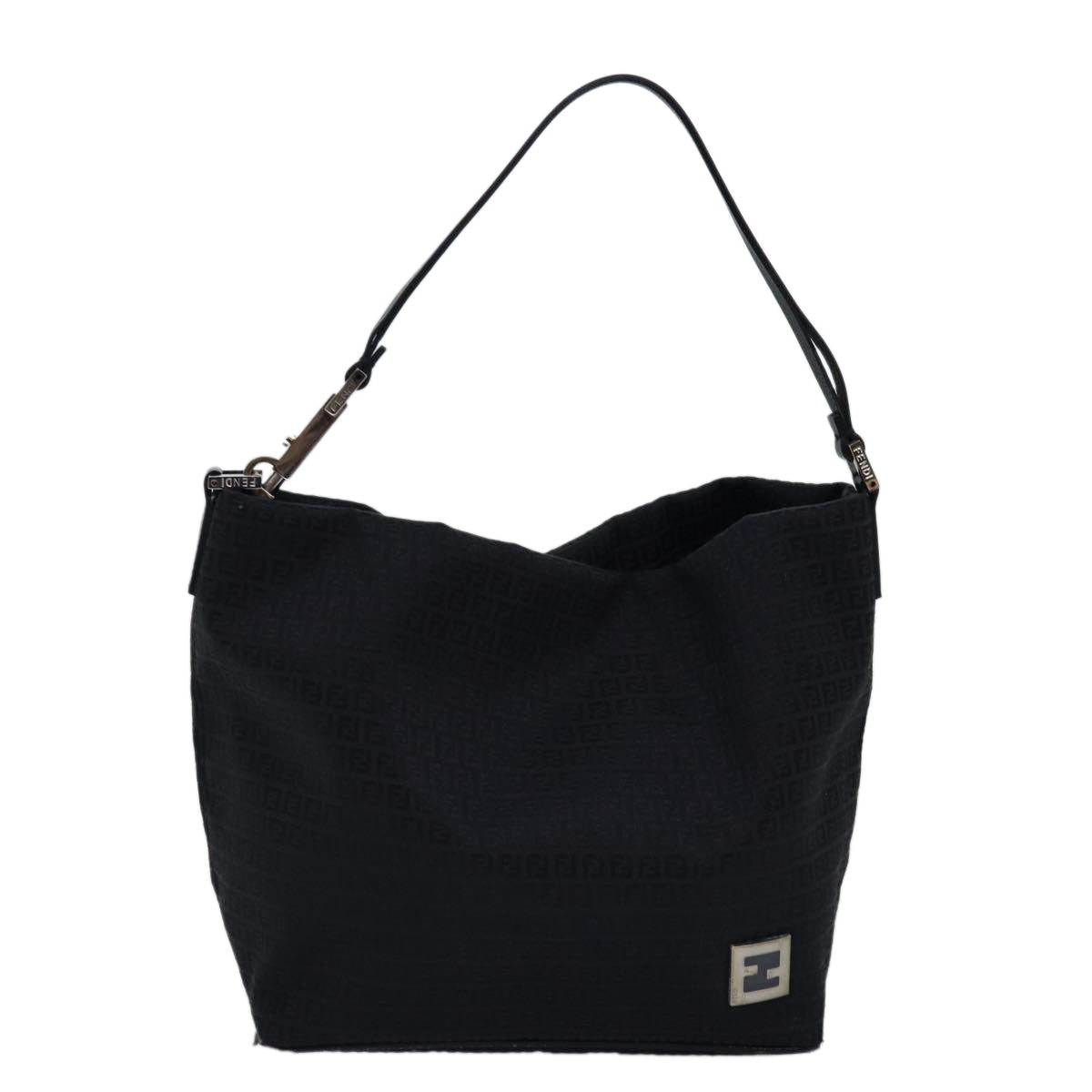 Fendi Zucchino, Black, Canvas, handbag