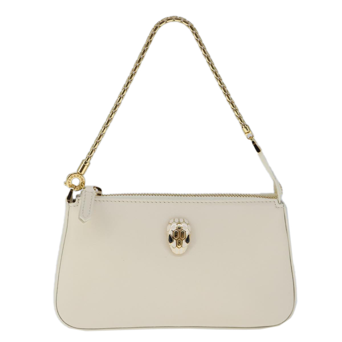 Bulgari Serpenti, White, Leather, handbag