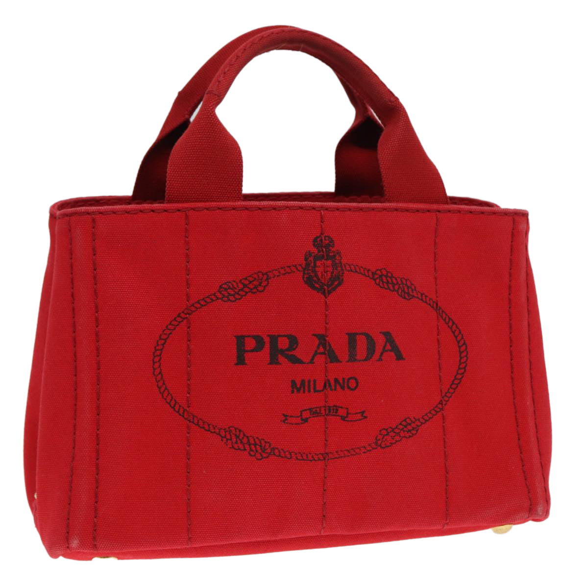 Prada Canapa, Red, Canvas, handbag