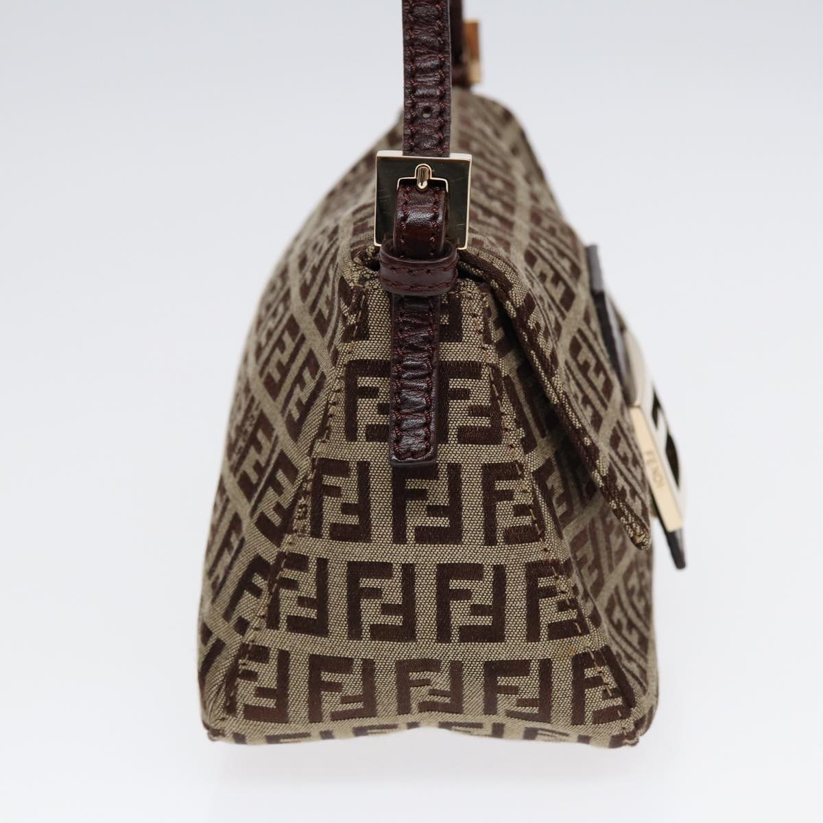 Fendi Mamma Baguette, Brown, Canvas, handbag