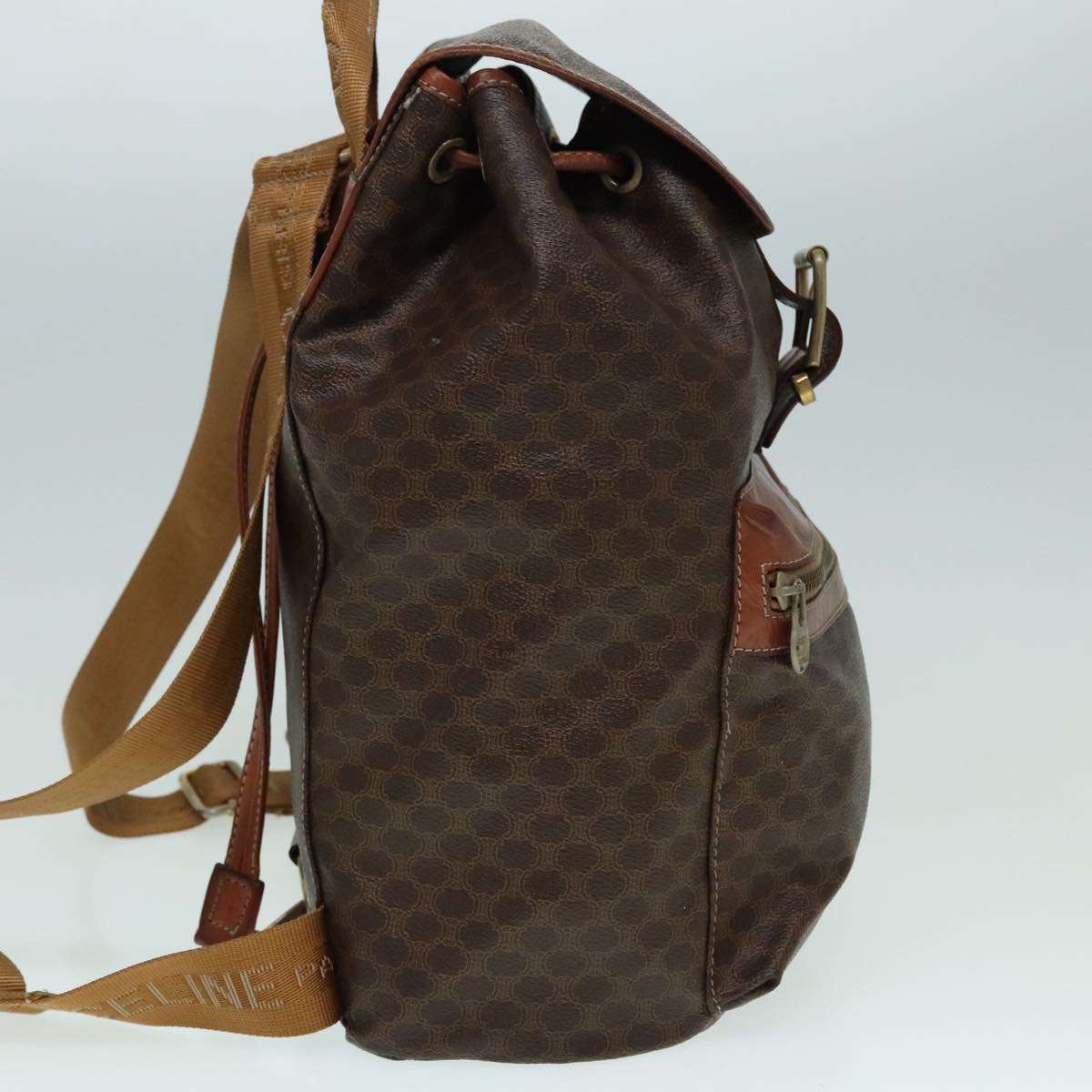 Céline Macadam, Brown, Canvas, backpack