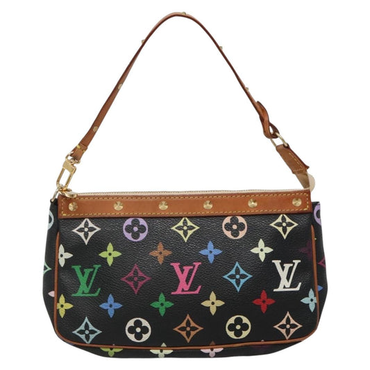 Louis Vuitton Pochette Accessoire, Black, Canvas, clutch