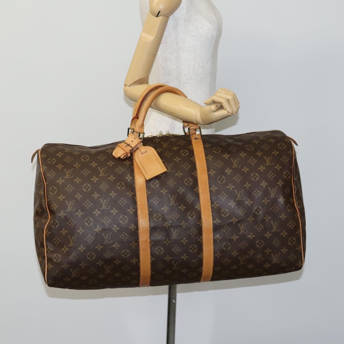 Louis Vuitton Keepall 60, Brown, Canvas, travel