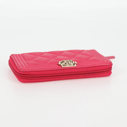 Chanel Boy, Pink, Leather, wallet
