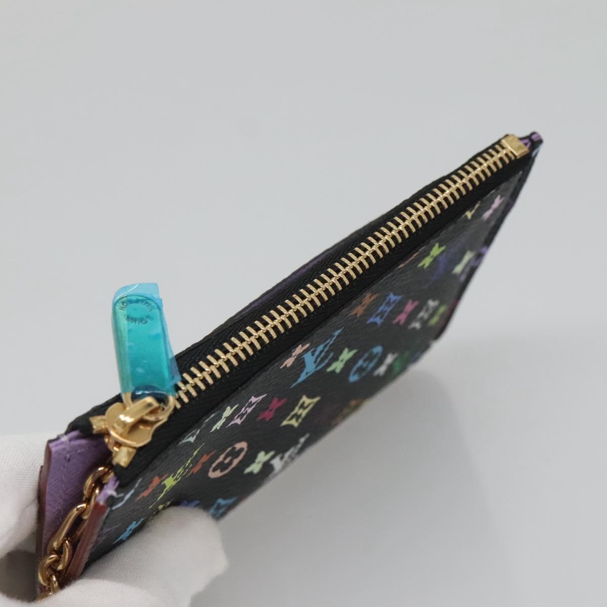 Louis Vuitton Pochette Clés, Black, Canvas, wallet
