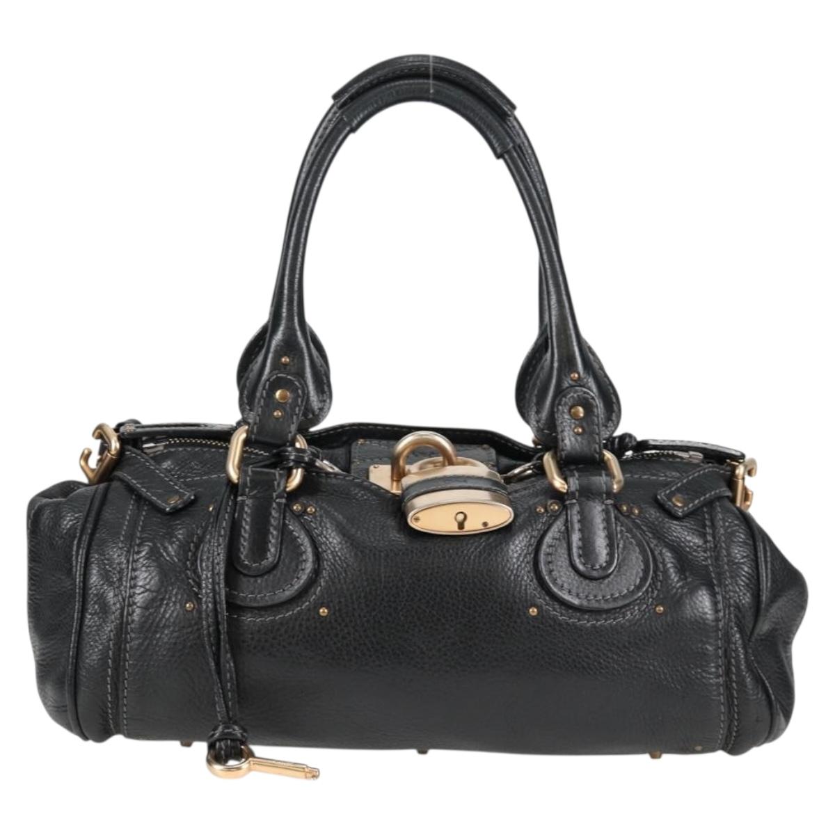 Chloé Paddington, Black, Leather, handbag