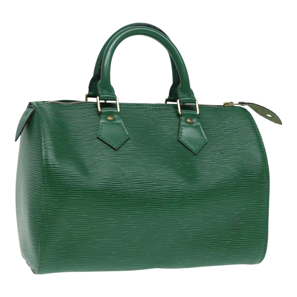 Louis Vuitton Speedy 25, Green, Leather, handbag