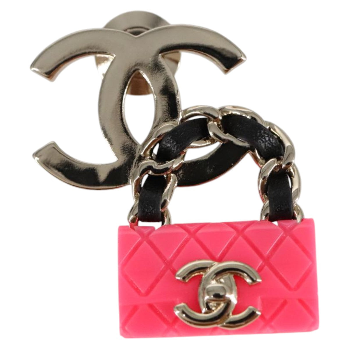 Chanel Coco Mark, Silver, Metal, brooch