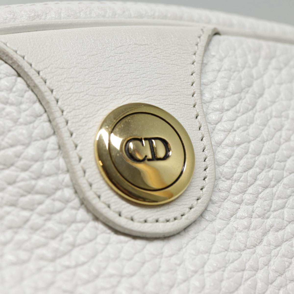 Dior CD, White, Leather, shoulder