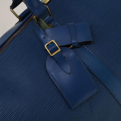 Louis Vuitton Keepall 55, Blue, Leather, travel