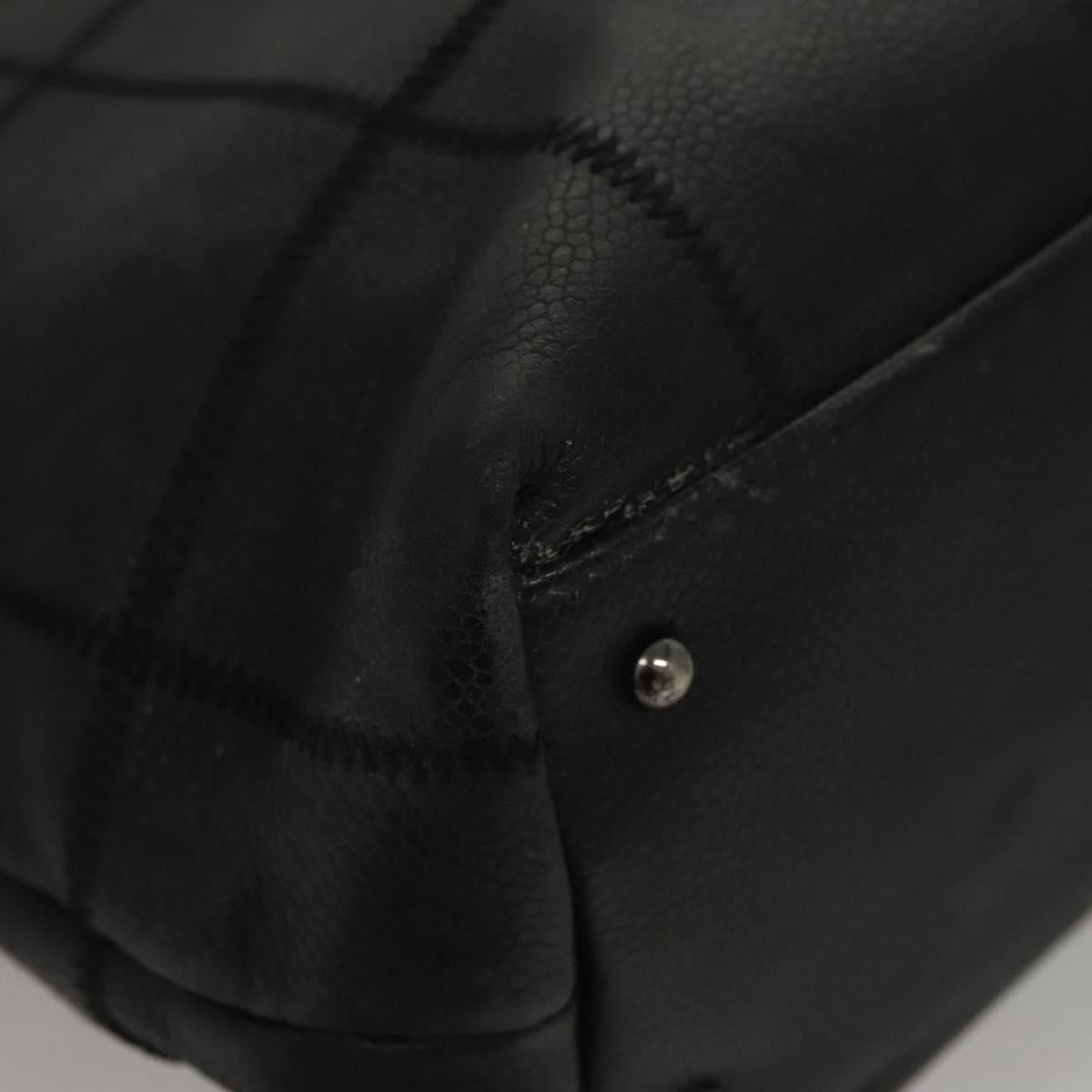 Chanel Chocolate bar, Black, Leather, tote