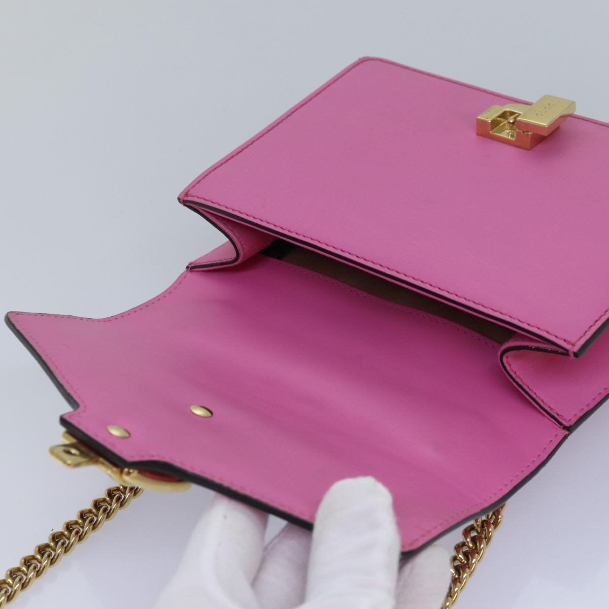 Gucci Sylvie, Pink, Leather, shoulder