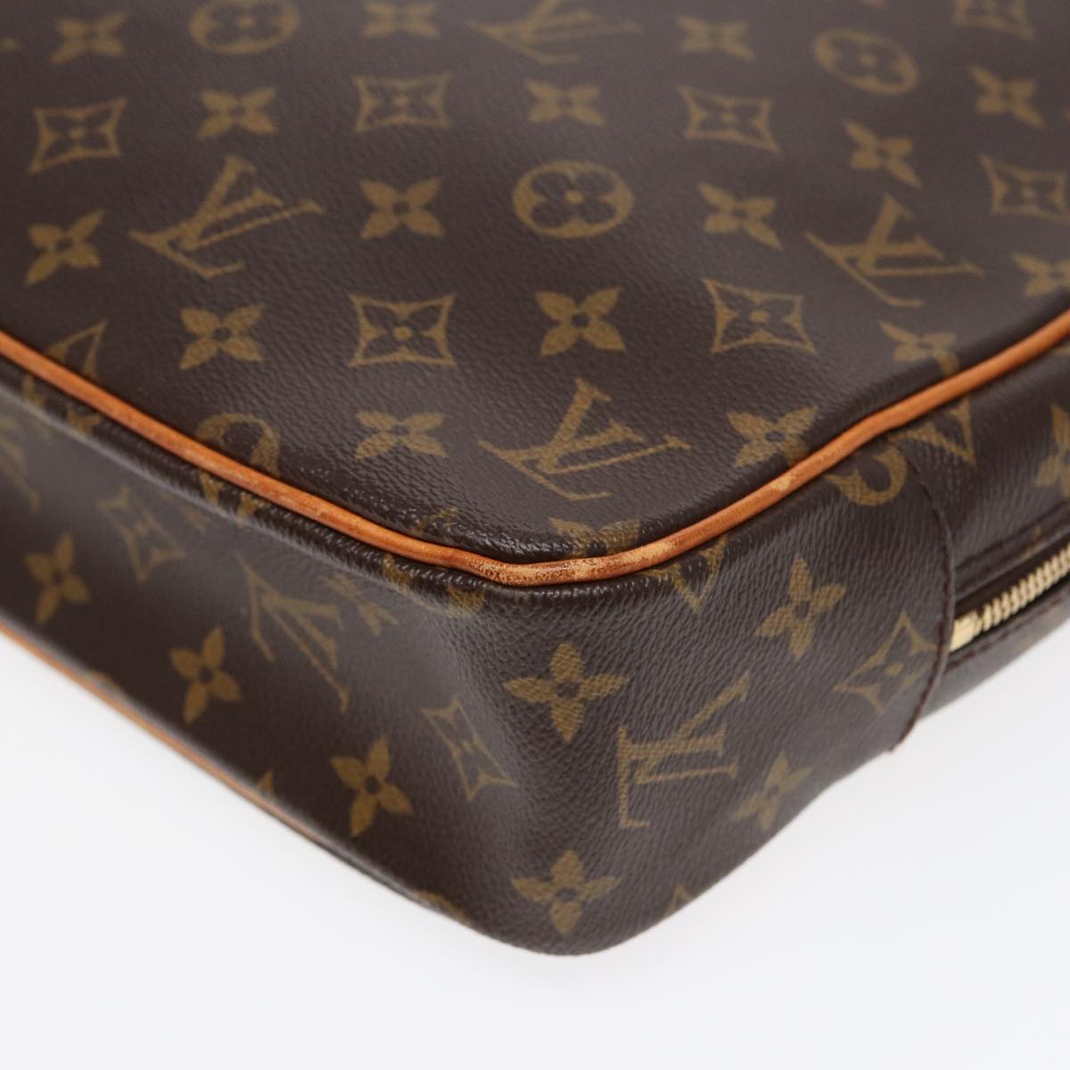 Louis Vuitton Porte Documents, Brown, Canvas, briefcase