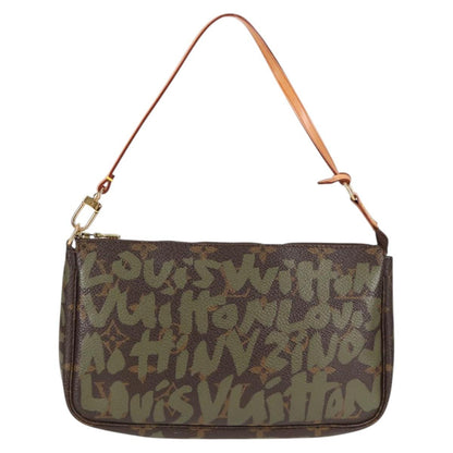 Louis Vuitton Pochette Accessoire, Brown, Canvas, clutch