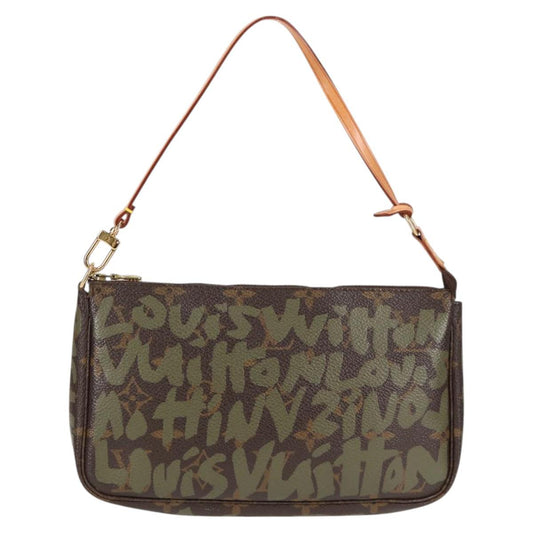 Louis Vuitton Pochette Accessoire, Brown, Canvas, clutch