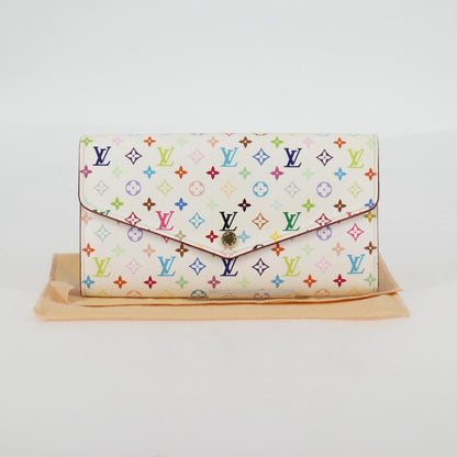 Louis Vuitton Sarah, White, Canvas, wallet