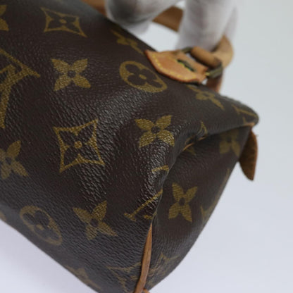 Louis Vuitton Nano Speedy, Brown, Canvas, handbag