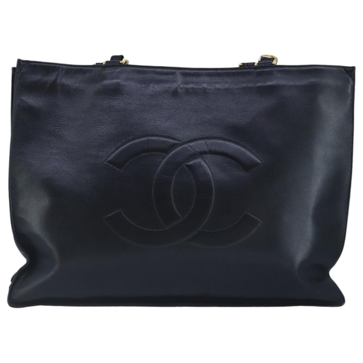 Chanel Coco Mark, Black, Leather, tote