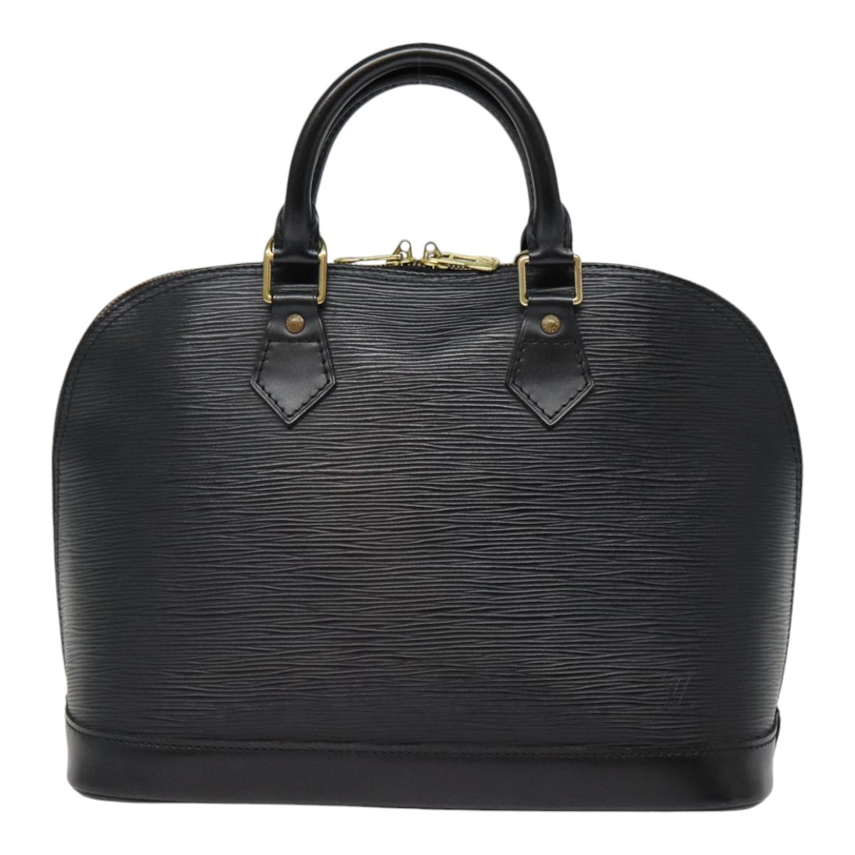 Louis Vuitton Alma, Black, Leather, handbag