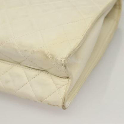 Chanel Demi Lune, White, Leather, shoulder