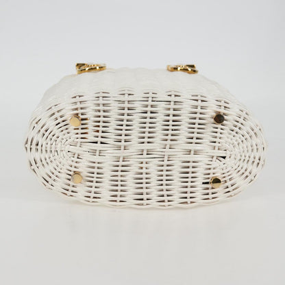 Salvatore Ferragamo Gancini, White, Leather, handbag