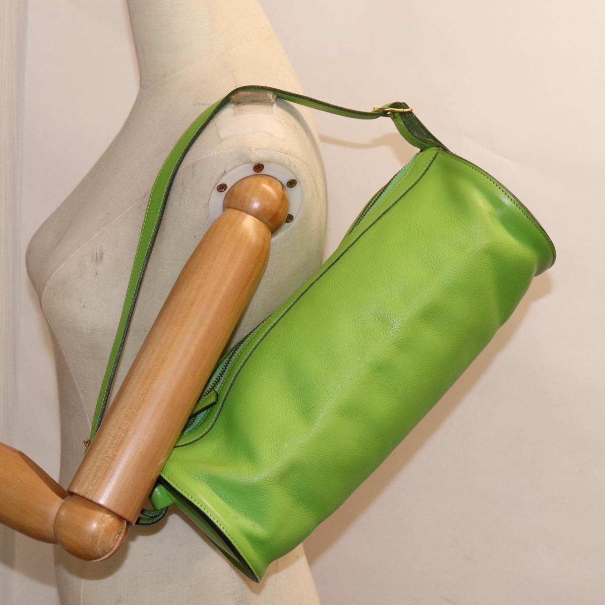 Hermès, Green, Leather, handbag