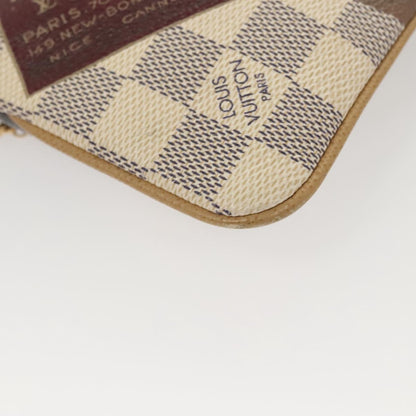 Louis Vuitton Pochette Accessoire, White, Canvas, clutch