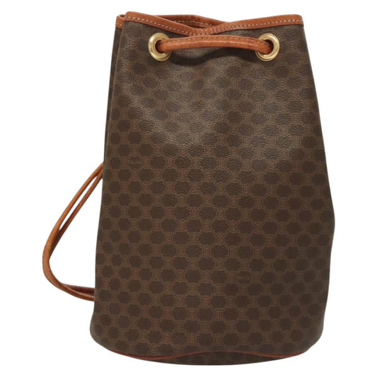 Celine C Charm Bucket Backpack Canvas, BROWN, CANVAS, Backpack