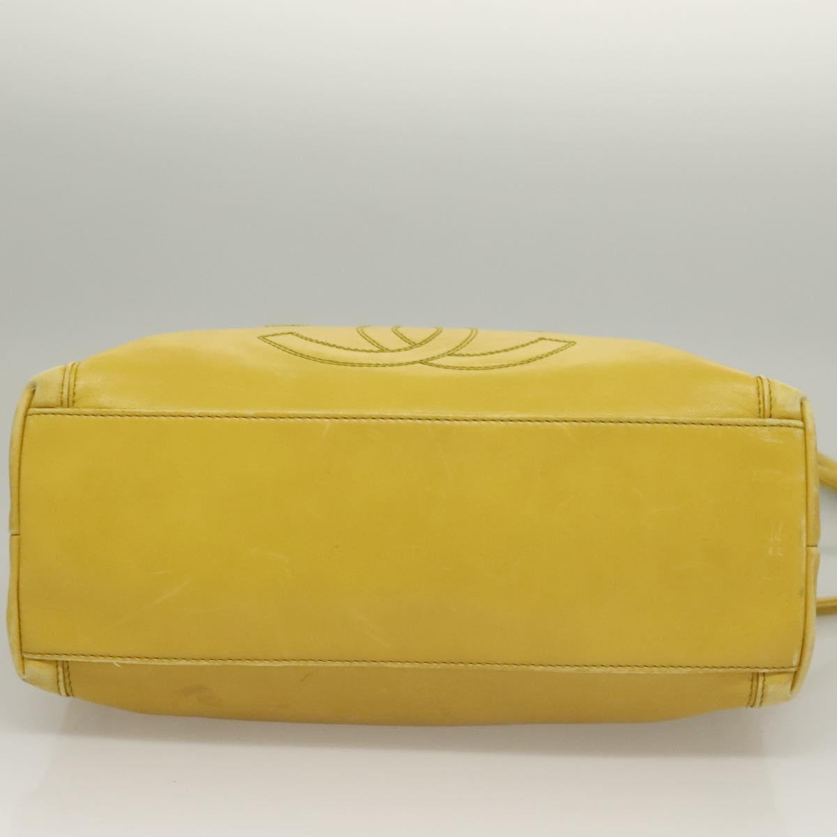 Chanel Coco Mark, Yellow, Leather, shoulder