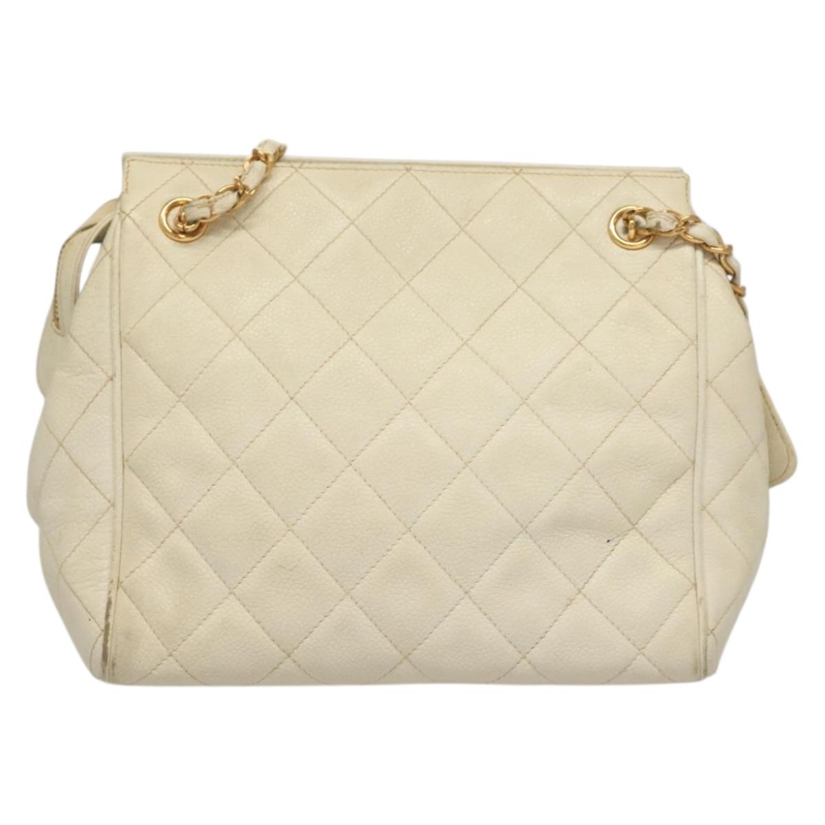 Chanel, White, Leather, shoulder