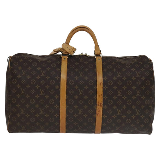 Louis Vuitton Keepall 60, Brown, Canvas, travel