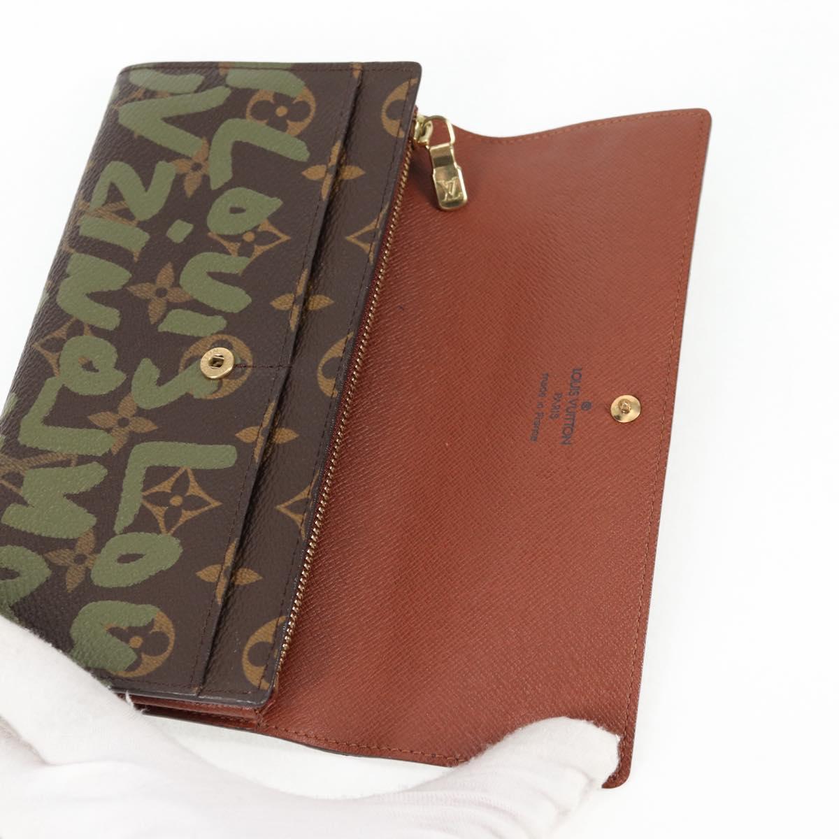 Louis Vuitton Porte Monnaie Credit, Khaki, Canvas, wallet