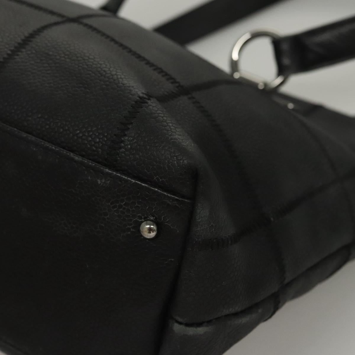 Chanel Chocolate bar, Black, Leather, tote