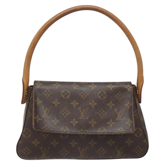 Louis Vuitton Mini looping, Brown, Canvas, shoulder