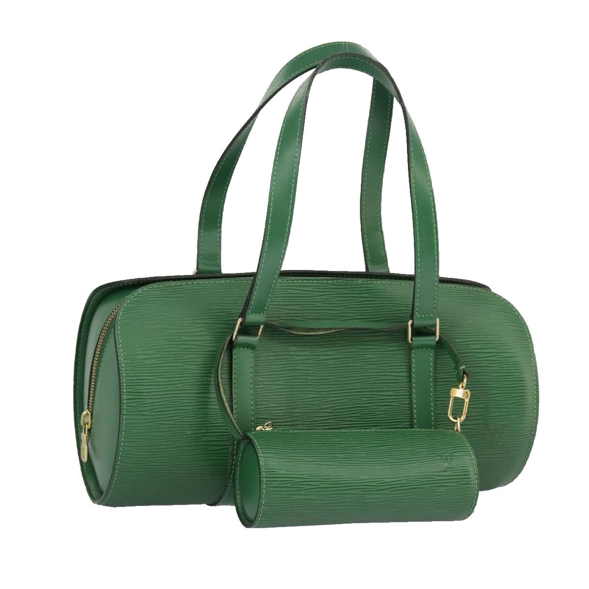 Louis Vuitton Soufflot, Green, Leather, handbag