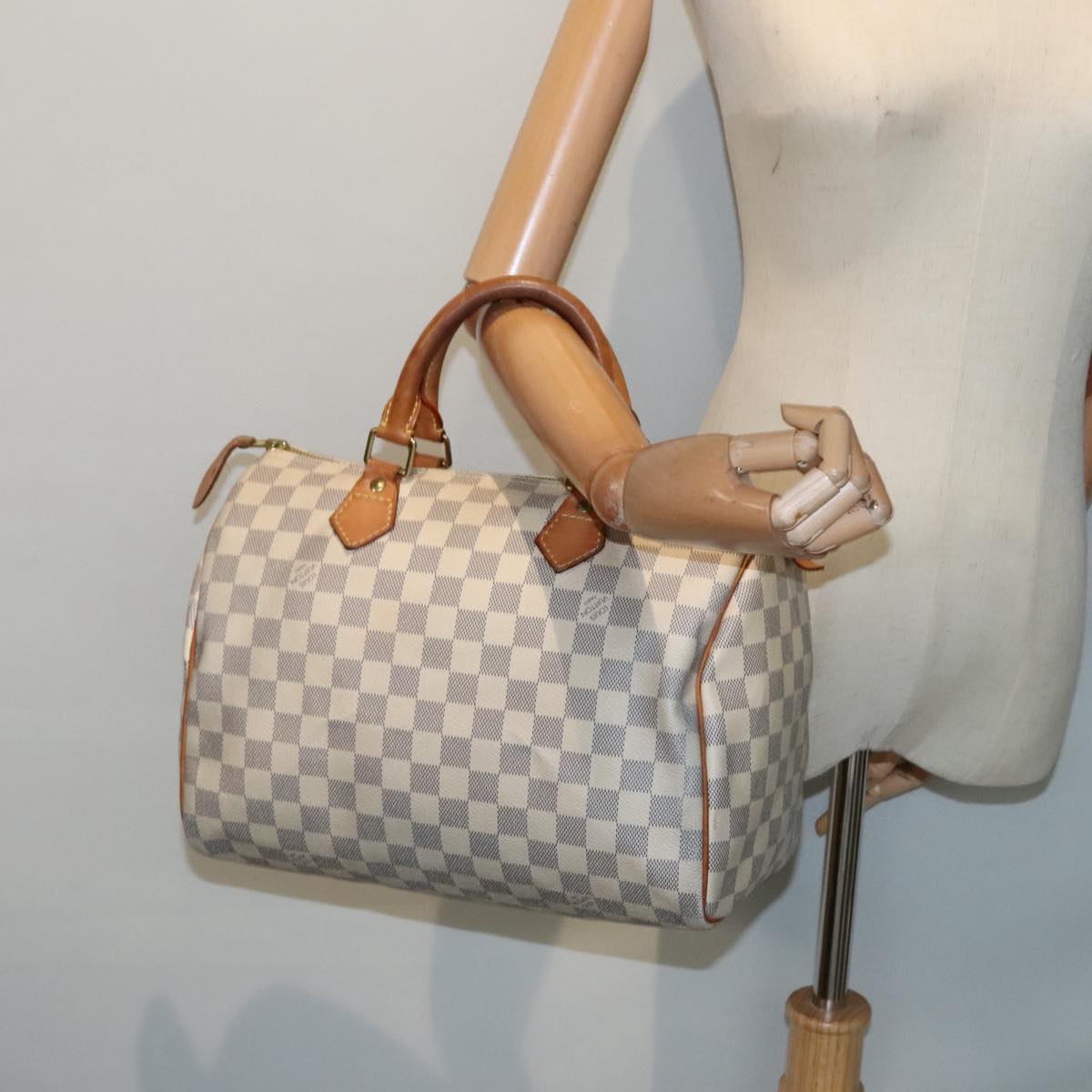 Louis Vuitton Speedy 30, White, Canvas, handbag