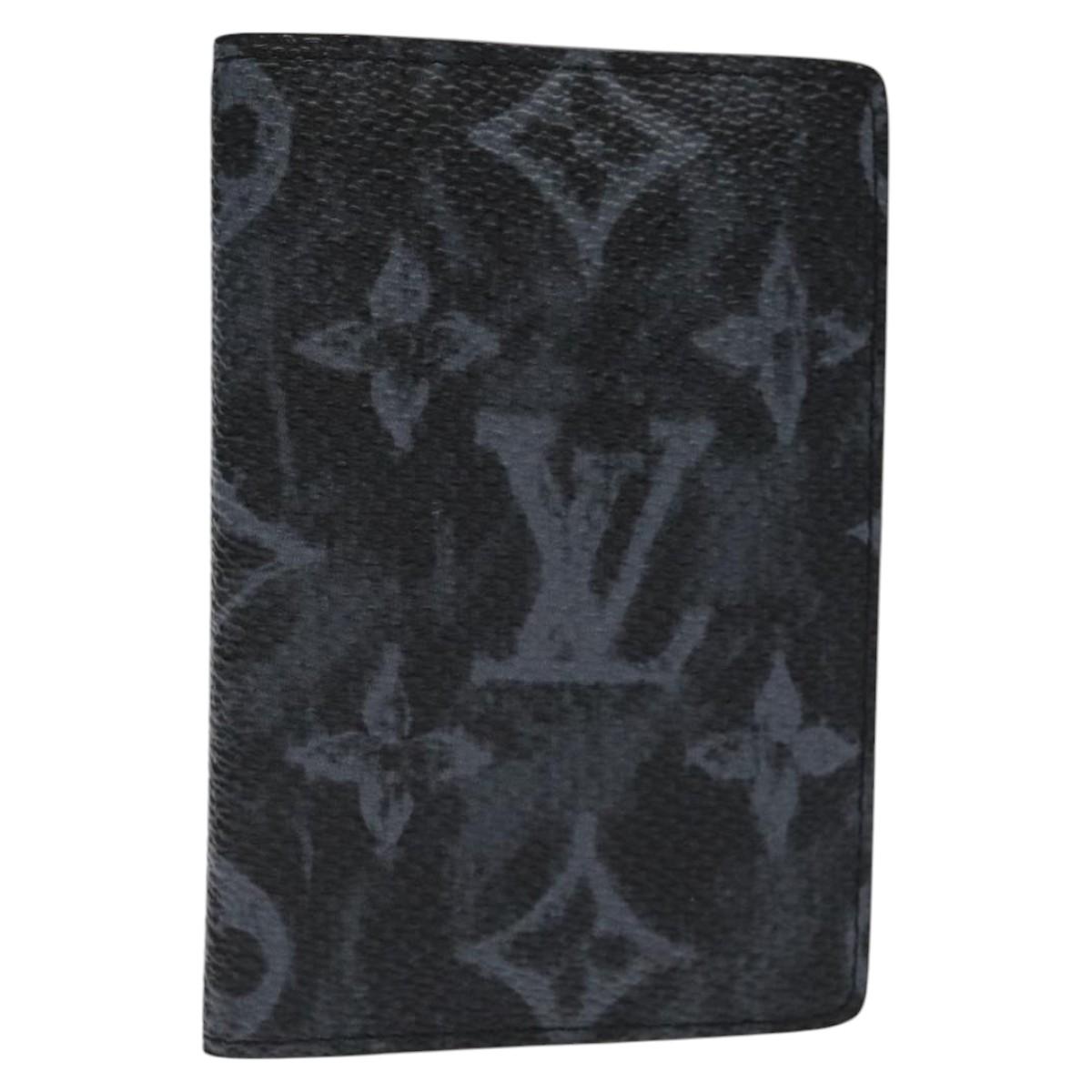 Louis Vuitton Pocket Organizer, Black, Canvas, wallet