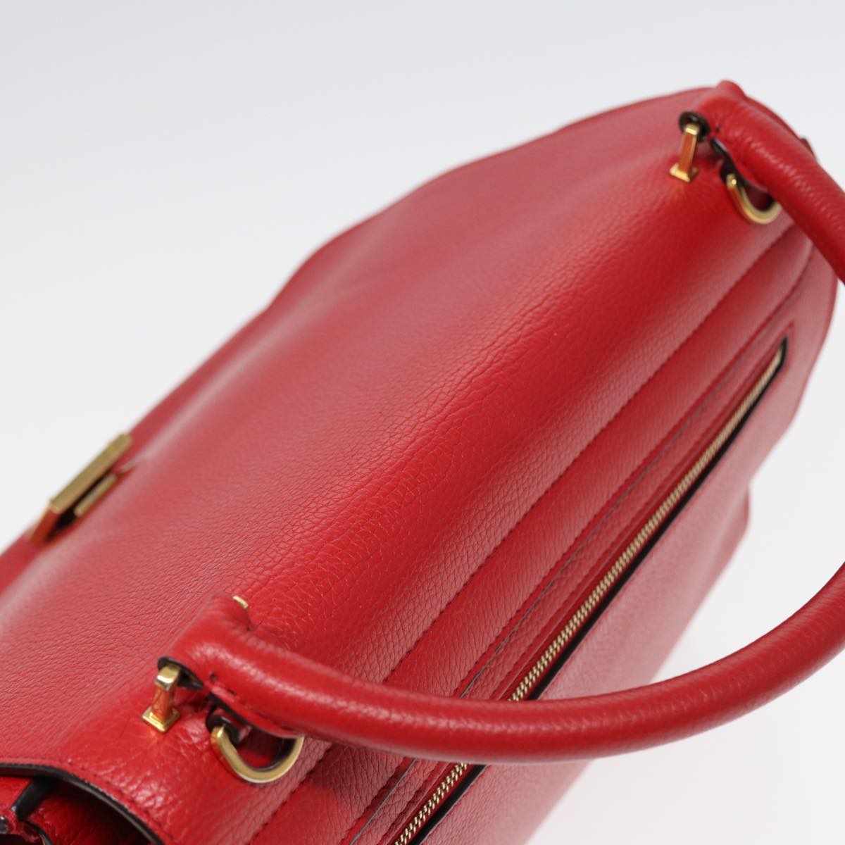 Céline Trapèze, Red, Leather, handbag