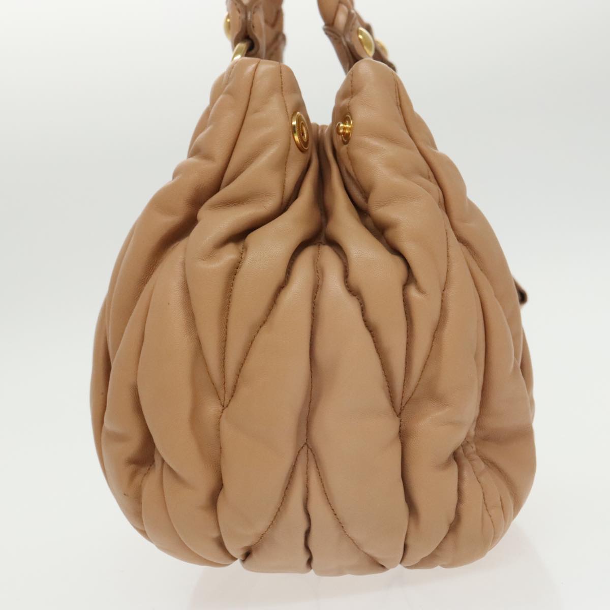 Miu Miu Matelassé, Brown, Leather, handbag