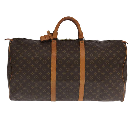 Louis Vuitton Keepall 60, Brown, Canvas, travel