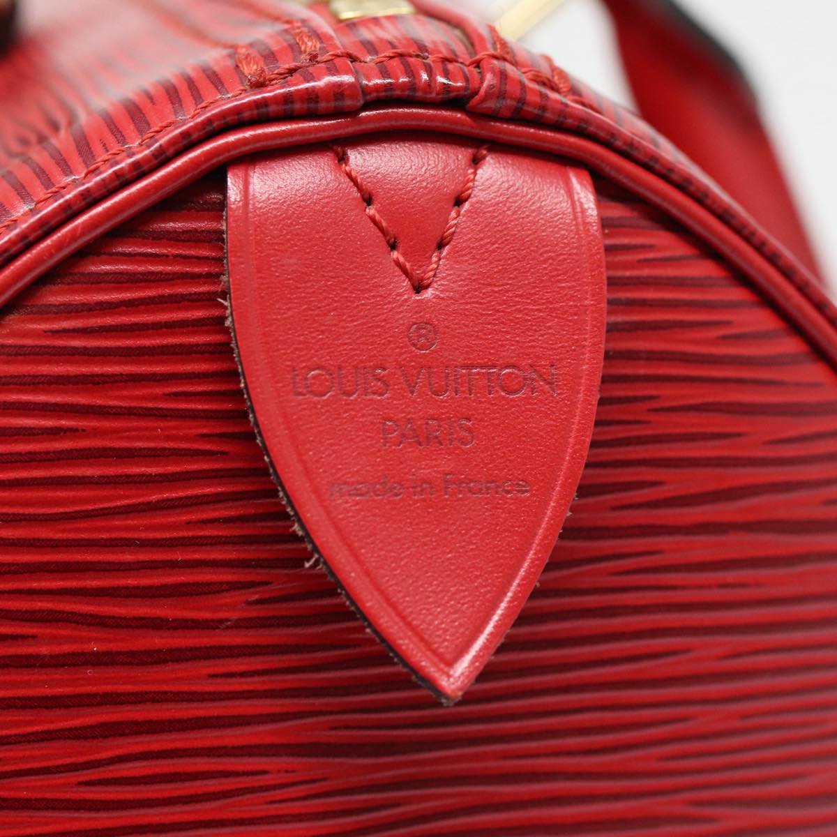 Louis Vuitton Speedy 25, Red, Leather, handbag