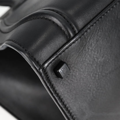 Céline Luggage Phantom, Black, Leather, tote