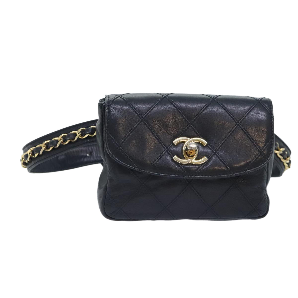 Chanel Cc, Black, Leather, shoulder