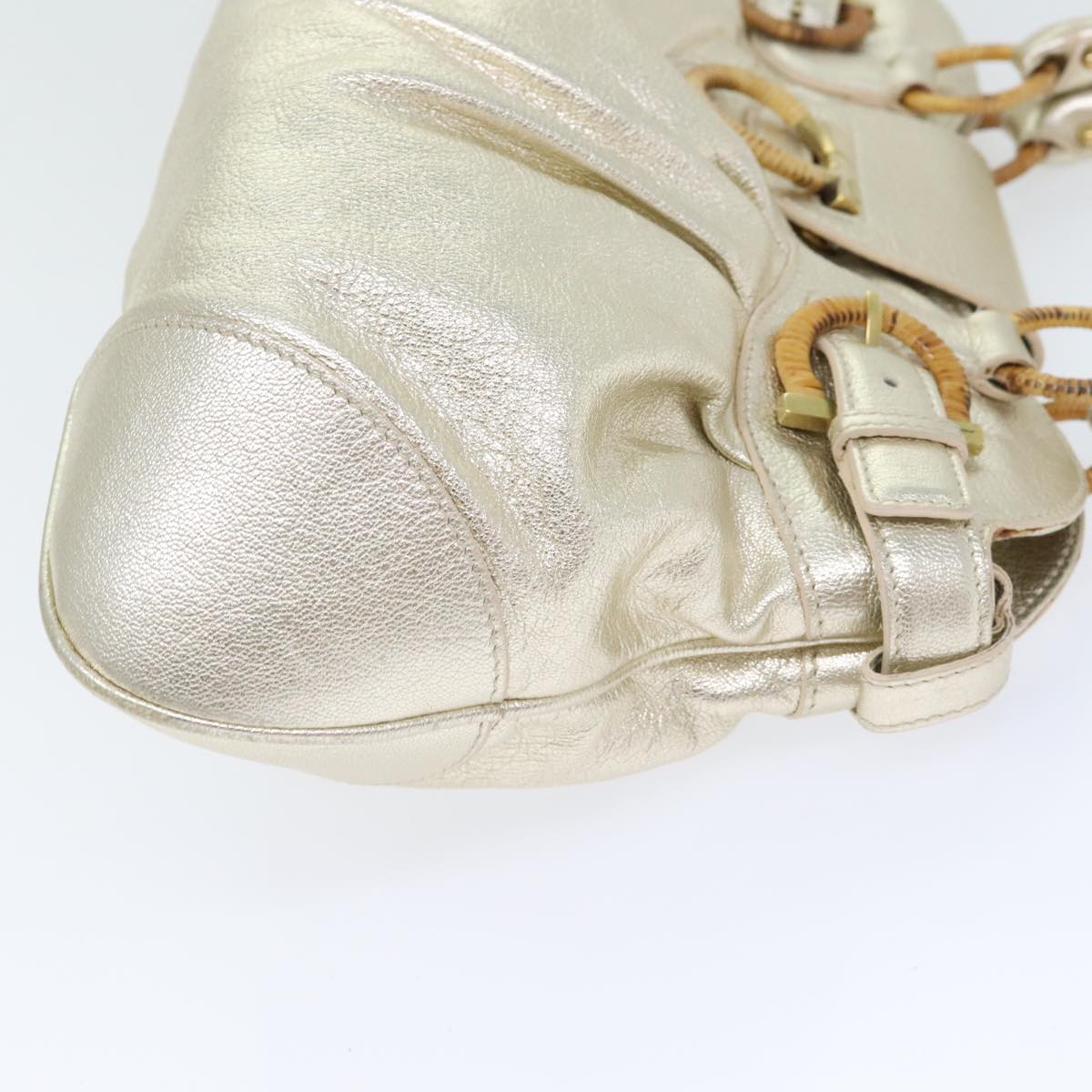 Salvatore Ferragamo Marisa, Gold, Leather, handbag