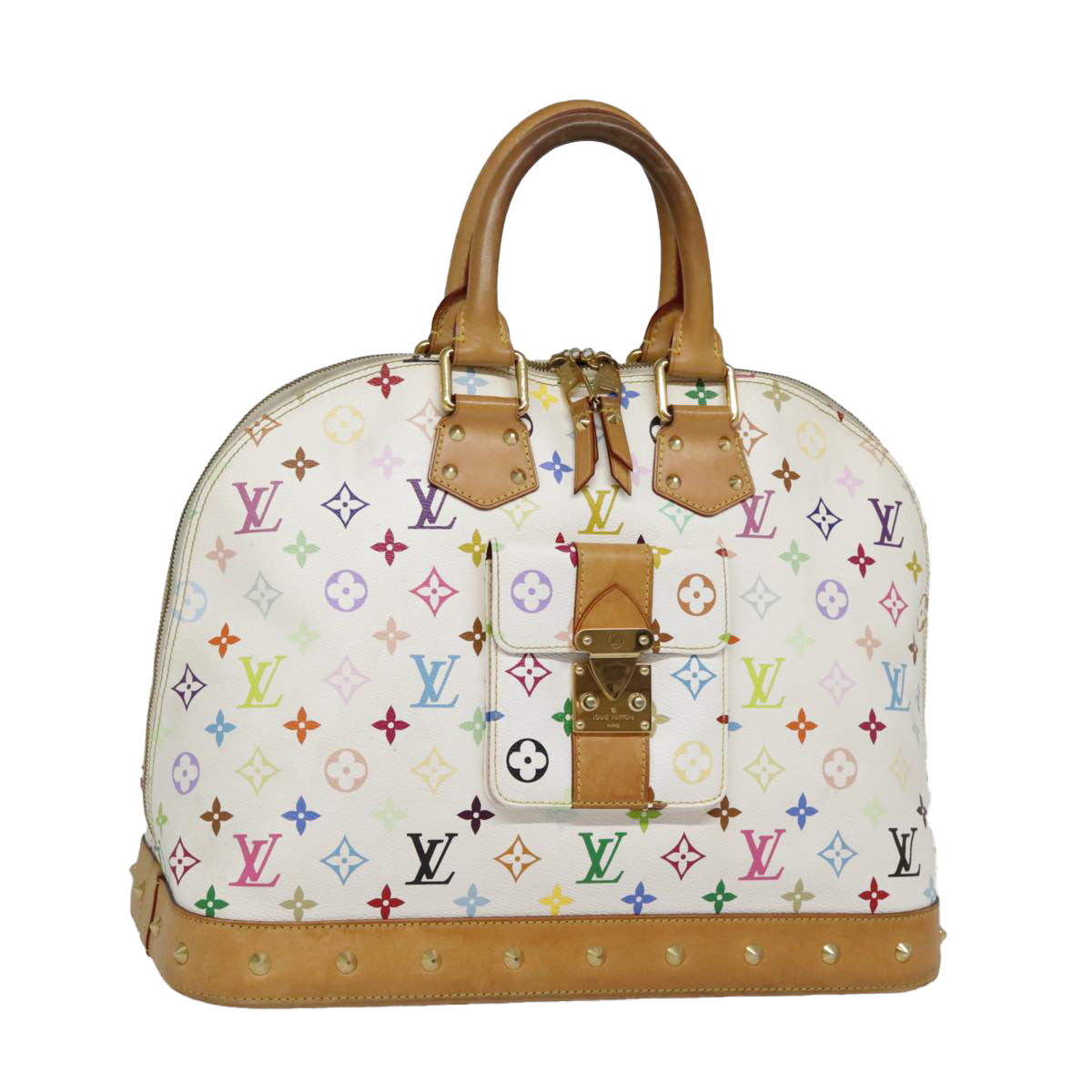 Louis Vuitton Alma, White, Canvas, handbag