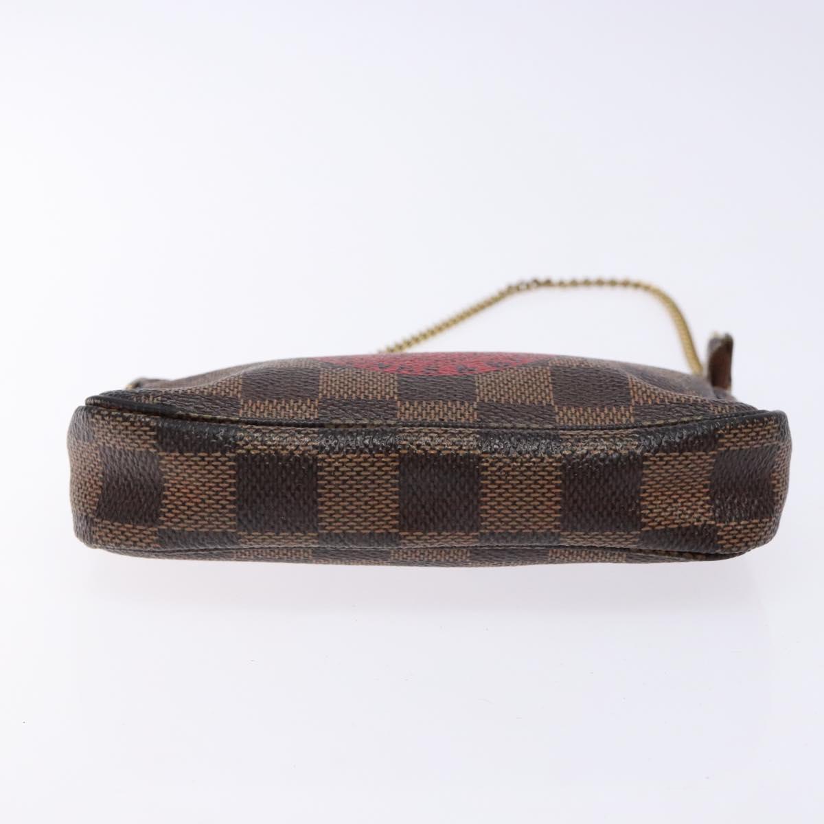 Louis Vuitton Mini Pochette Accessoires, Brown, Canvas, handbag