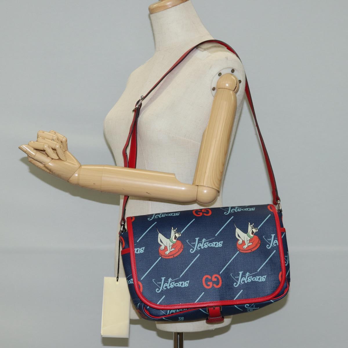 Gucci, Blue, Canvas, shoulder